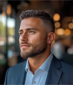 Fade hairstyle for men modern clean haircut