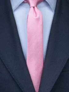 Light blue shirt with a pink tie for a modern, stylish look