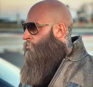 long beard style for bald men