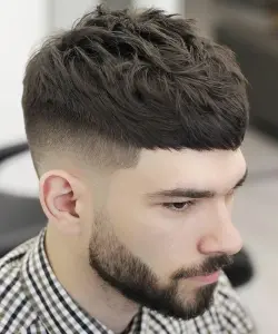 Textured crop hairstyle for men casual style