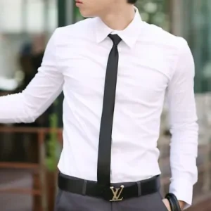 White shirt paired with a black tie for formal events