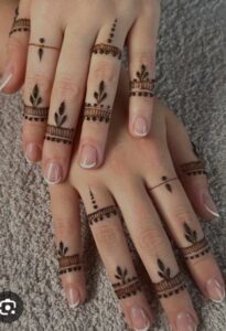 Fingertip Dots & Lines Mehndi Designs