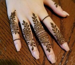 Floral Finger Mehndi Designs Look 1