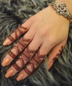 Geometric Finger Mehndi Designs Look 2