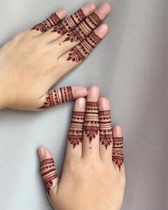 Simple Finger Mehndi Designs Look 1