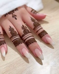 Simple Finger Mehndi Designs Look 3