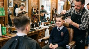 classic side part haircut for school boys 