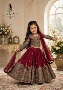 embroidered kids lehenga choli for weddings